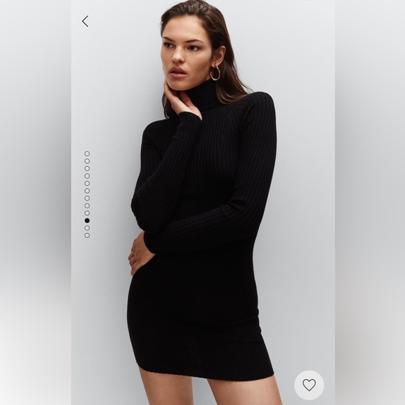 NWT MANGO ribbed knit dress black size MEDIUM - Picture 4 of 11